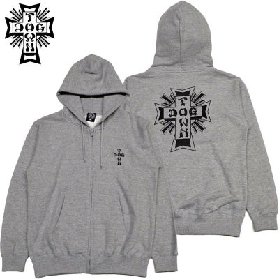 ドッグタウン DOGTOWN CROSS LOGO ZIP HOODIE(GRAY/BLACK) | 大阪 