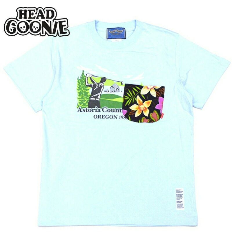 ヘッドグーニー HEADGOONIE CHUNK ALOHA POCKET T-shirts(L.BLUE