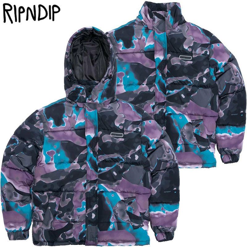 RIPNDIP カモフラージュ ダウンジャケット RIPNDIP（リップンディップ）の「RIPNDIP Nerm & Jerm Tree Camo