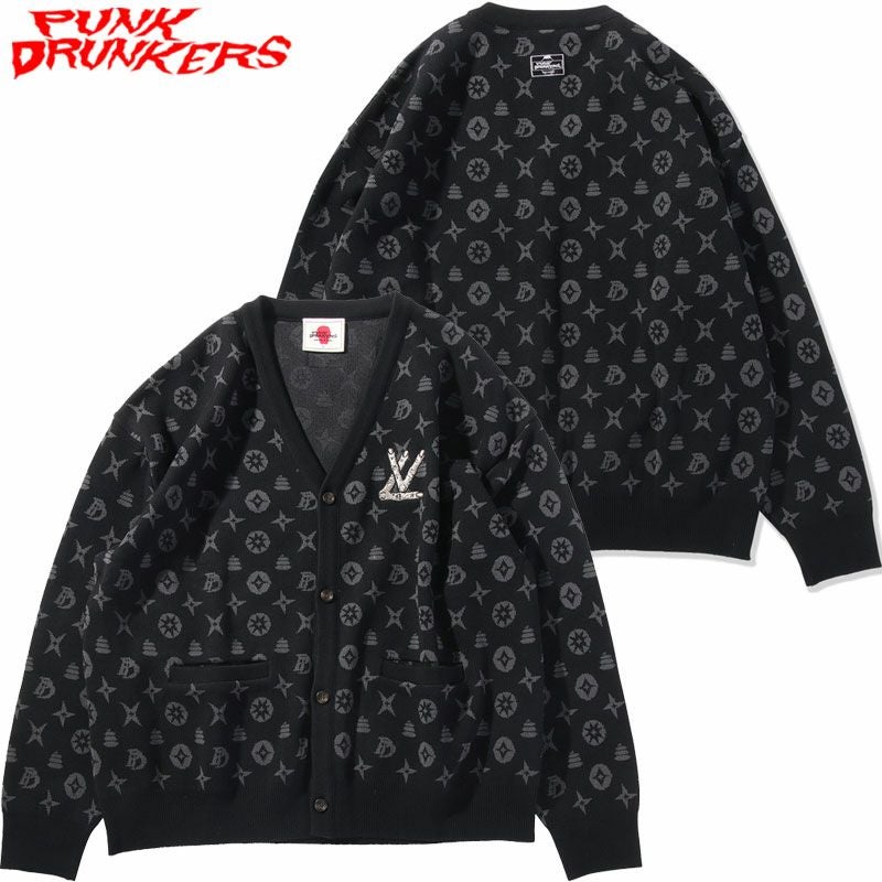 4/25まで　パンクドランカーズ　指トンカーディガン L パンクドランカーズ PUNK DRUNKERS 指トンカーディガン(BLACK) | 大阪