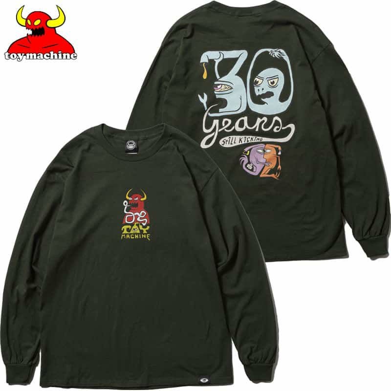 TOY-MACHINE 00 30th Anniversary トイマシーン トイマシーン TOY MACHINE 30 YEARS ANNIVERSARY LONG TEE(F.GREEN