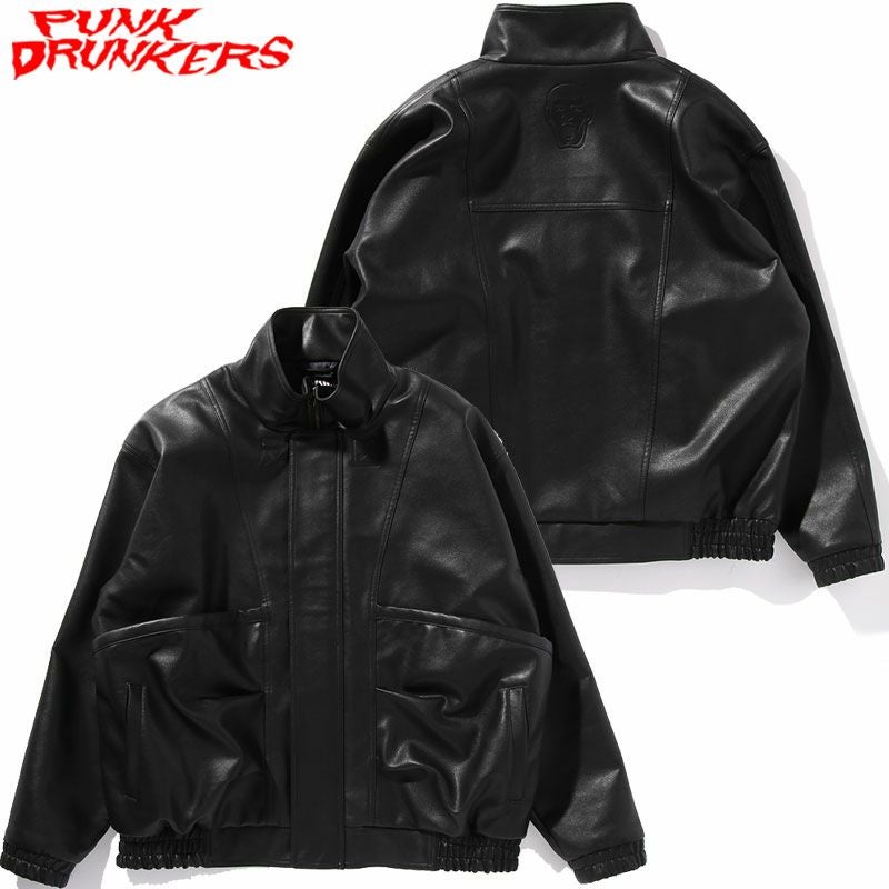パンクドランカーズ PUNK DRUNKERS 反区PUレザーJKT(BLACK) | 大阪