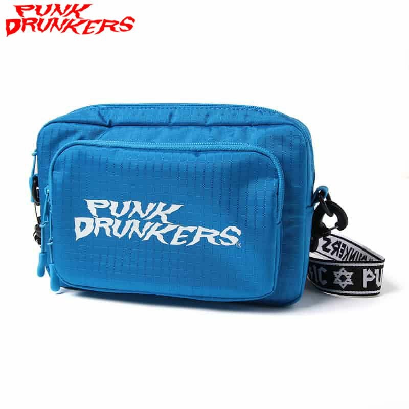 パンクドランカーズ PUNK DRUNKERS ギザロゴショルダーBAG(BLUE
