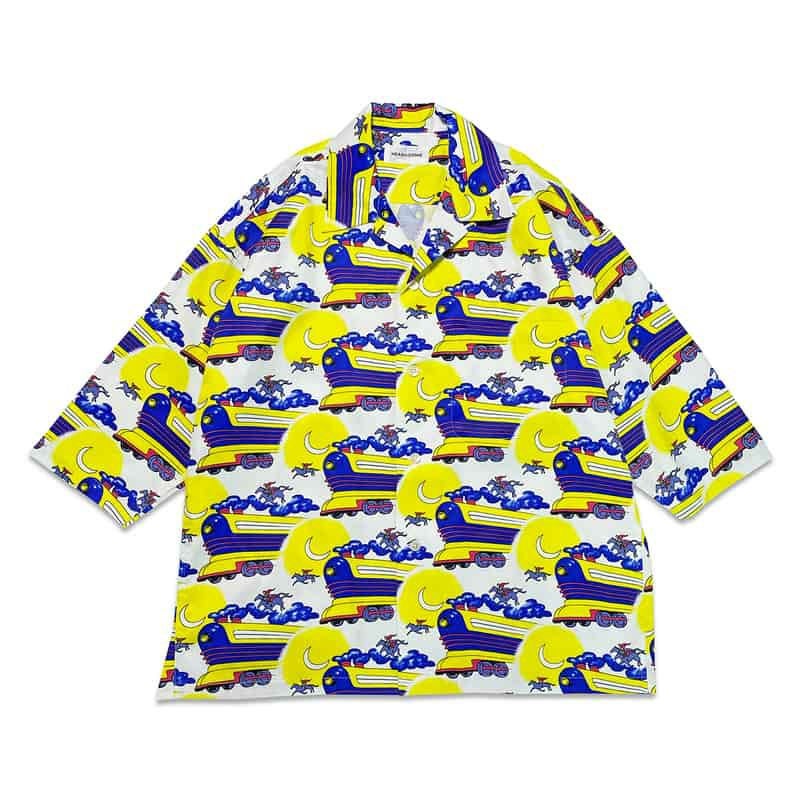 ヘッドグーニー HEADGOONIE FLYING FUTURE TRAIN ALOHA SHIRTS(MULTI