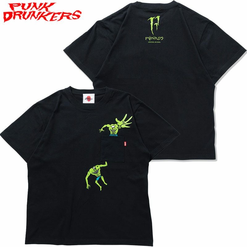 パンクドランカーズ PUNK DRUNKERS ポケットにモンスターTEE(BLACK