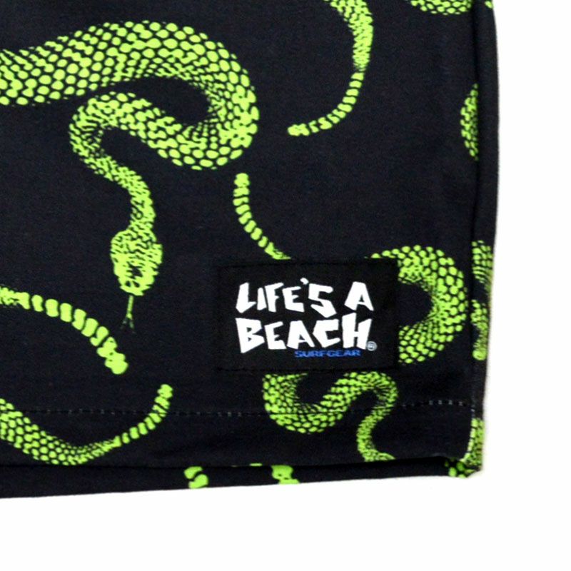 ライフズアビーチ Life's A Beach ELASTIC SHORTS SNAKE(BLACK/GREEN