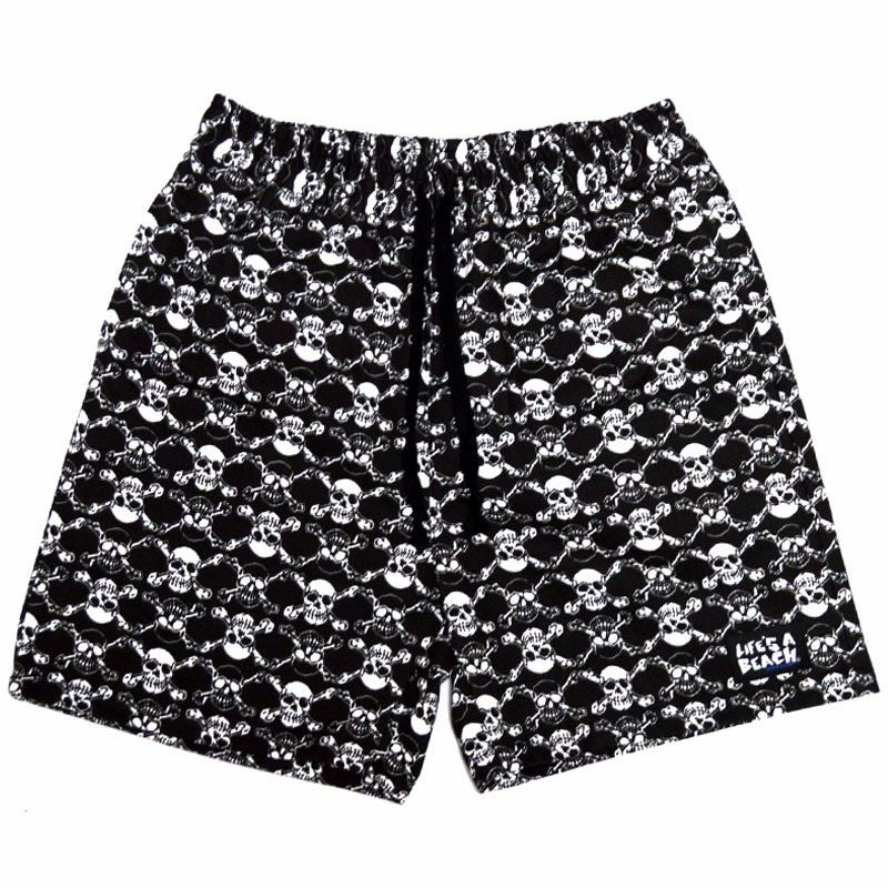 ライフズアビーチ Life's A Beach ELASTIC SHORTS SKULL(BLACK/WHITE