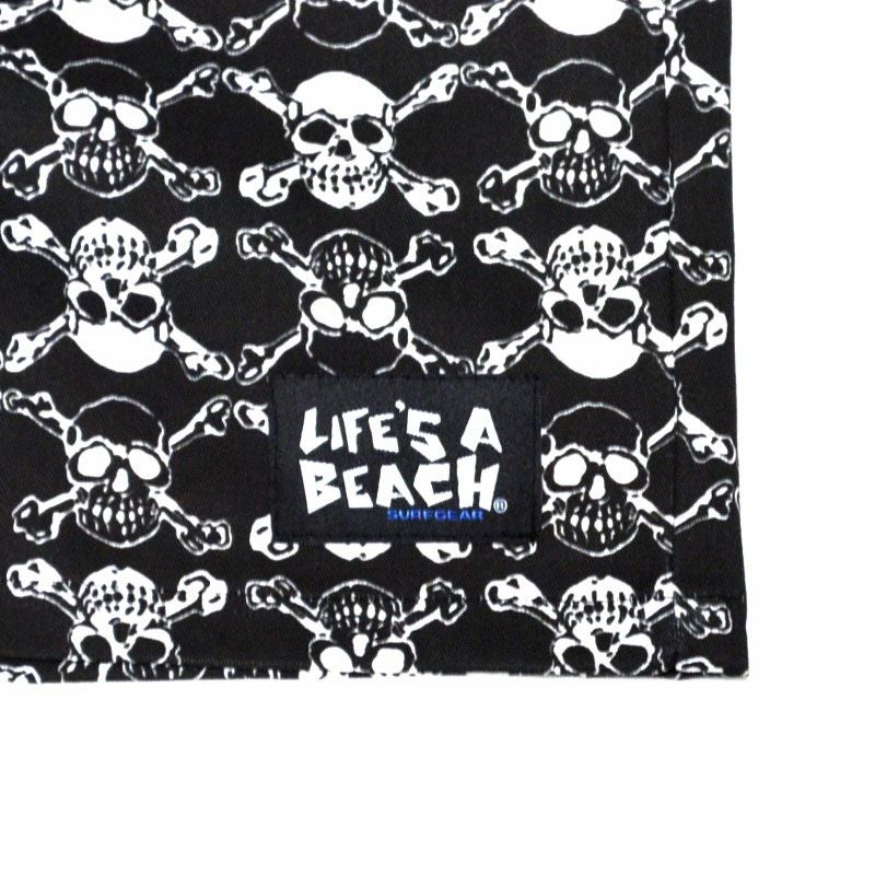 ライフズアビーチ Life's A Beach ELASTIC SHORTS SKULL(BLACK/WHITE