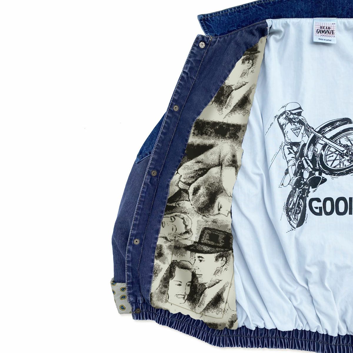 ヘッドグーニー HEADGOONIE 1985 TIMETRAVELERS BOMBER JACKET(INDIGO