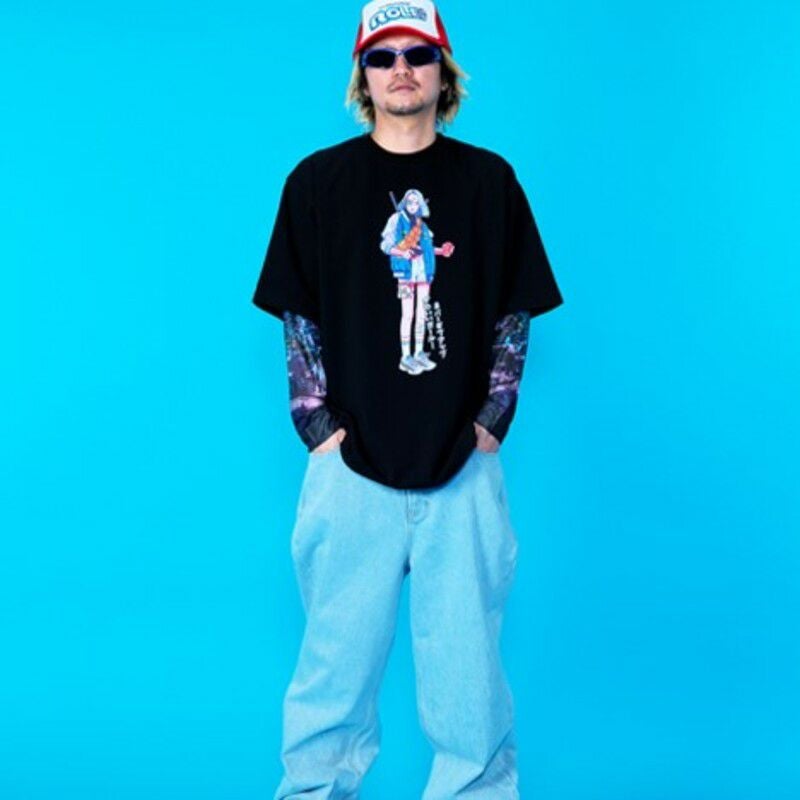 ローリングクレイドル ROLLING CRADLE KAWAII GIRL TEE(BLACK) | 大阪