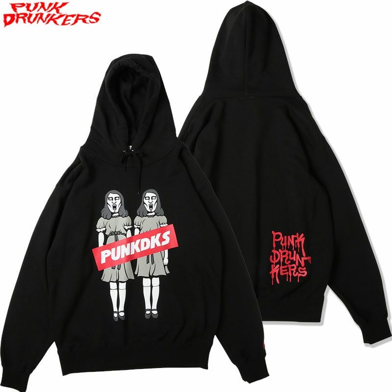 パンクドランカーズ PUNK DRUNKERS あいつ双子パーカ(BLACK) | 大阪