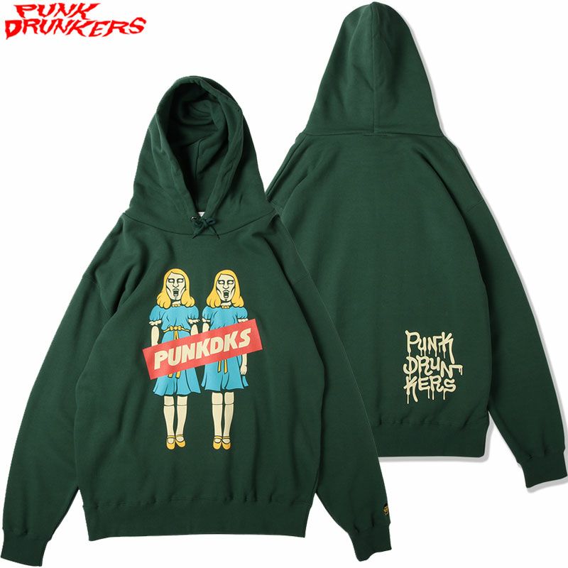 パンクドランカーズ PUNK DRUNKERS あいつ双子パーカ(D.GREEN) | 大阪