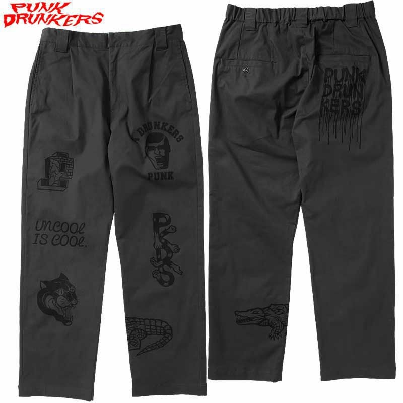 パンクドランカーズ PUNK DRUNKERS プリントいっぱいチノパン