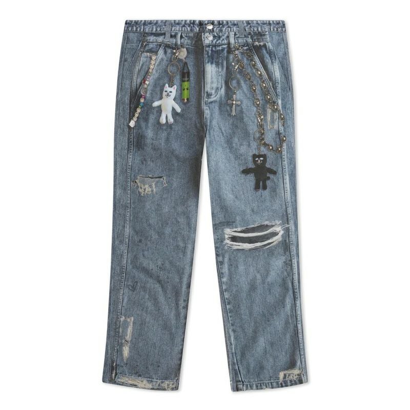 リップンディップ RIPNDIP REAL STRAIGHT LEG DENIM PANTS(LIGHT WASH