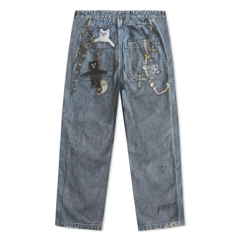 リップンディップ RIPNDIP REAL STRAIGHT LEG DENIM PANTS(LIGHT WASH