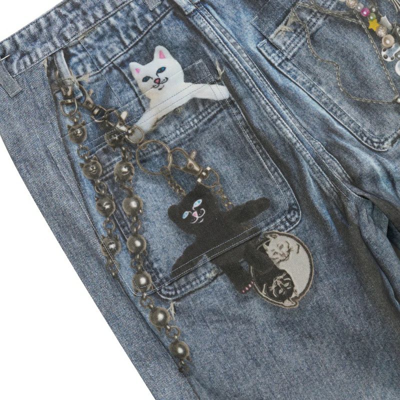 リップンディップ RIPNDIP REAL STRAIGHT LEG DENIM PANTS(LIGHT WASH