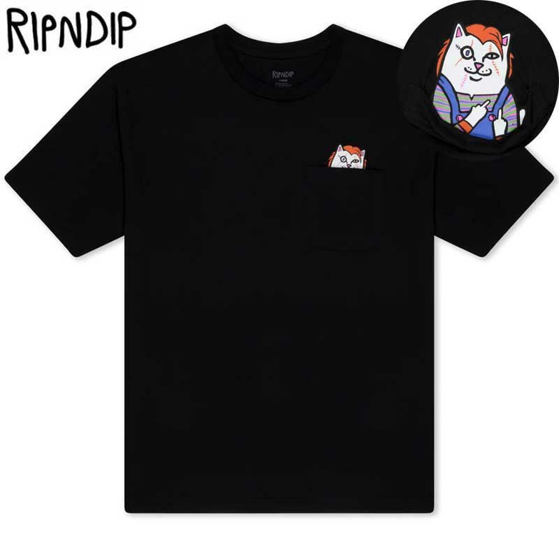 リップンディップRIPNDIP Childs Play 裏起毛　Mサイズ リップンディップ RIPNDIP CHILD'S PLAY NERM POCKET TEE(BLACK