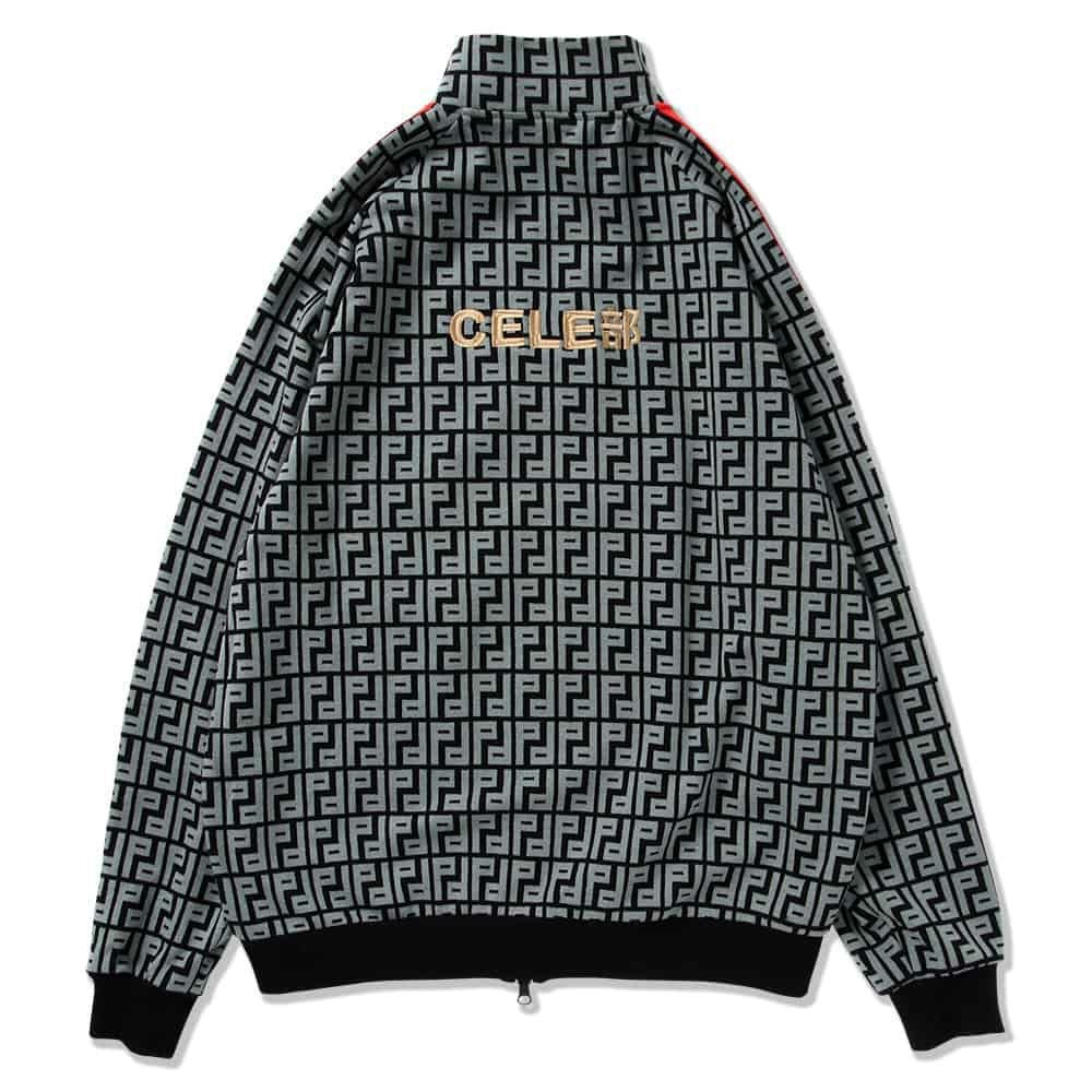PUNK DRUNKERS イエロー ジャージ　トップス パンクドランカーズ PUNK DRUNKERS CELE部ジャージトップス (BLACK