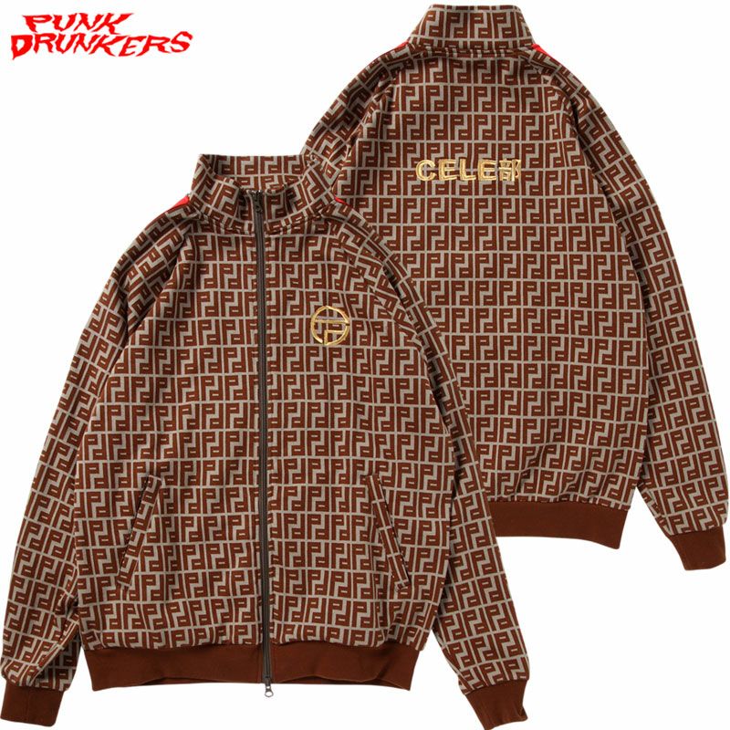 パンクドランカーズ PUNK DRUNKERS CELE部ジャージトップス (BROWN