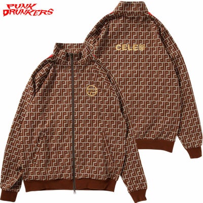 パンクドランカーズ PUNK DRUNKERS CELE部ジャージトップス (BROWN 