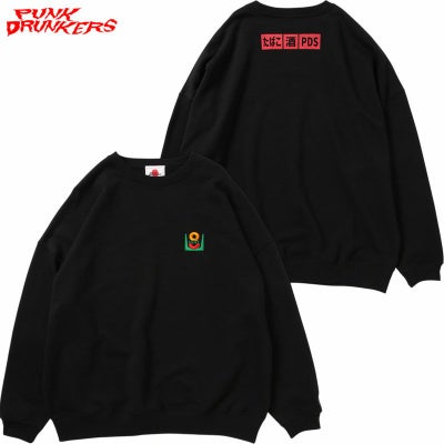 パンクドランカーズ PUNK DRUNKERS 8-NINE刺繍BIGトレーナー(BLACK 