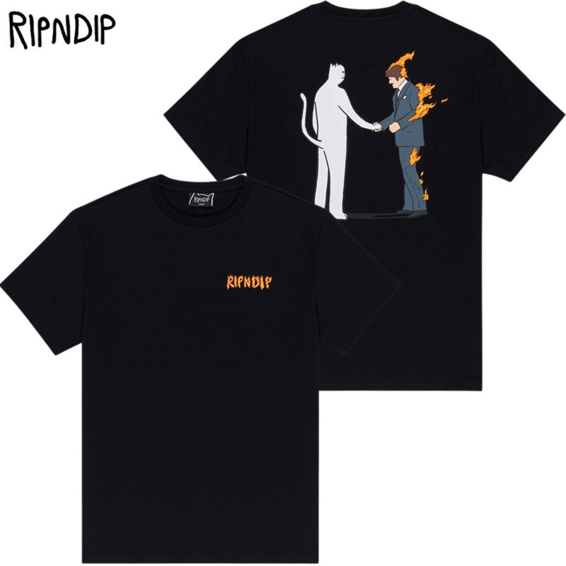 リップンディップ RIPNDIP BURN TEE(BLACK WASH) | 大阪心斎橋アメリカ