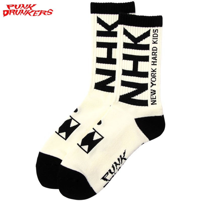 パンクドランカーズ New York Hard Kids 靴下 ソックス 白 パンクドランカーズ PUNK DRUNKERS NewYork Hard Kids靴下(WHITE