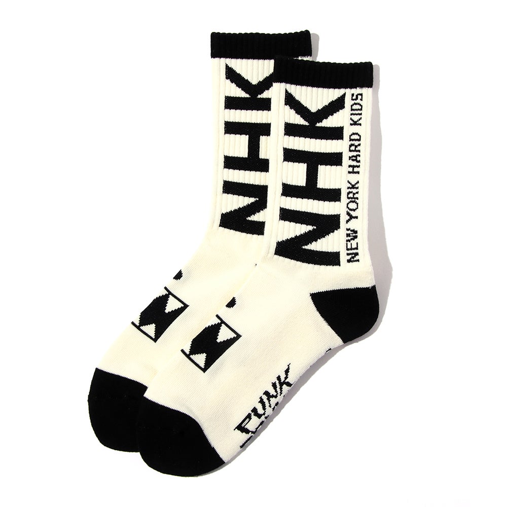 パンクドランカーズ New York Hard Kids 靴下 ソックス 白 パンクドランカーズ PUNK DRUNKERS NewYork Hard Kids靴下(WHITE