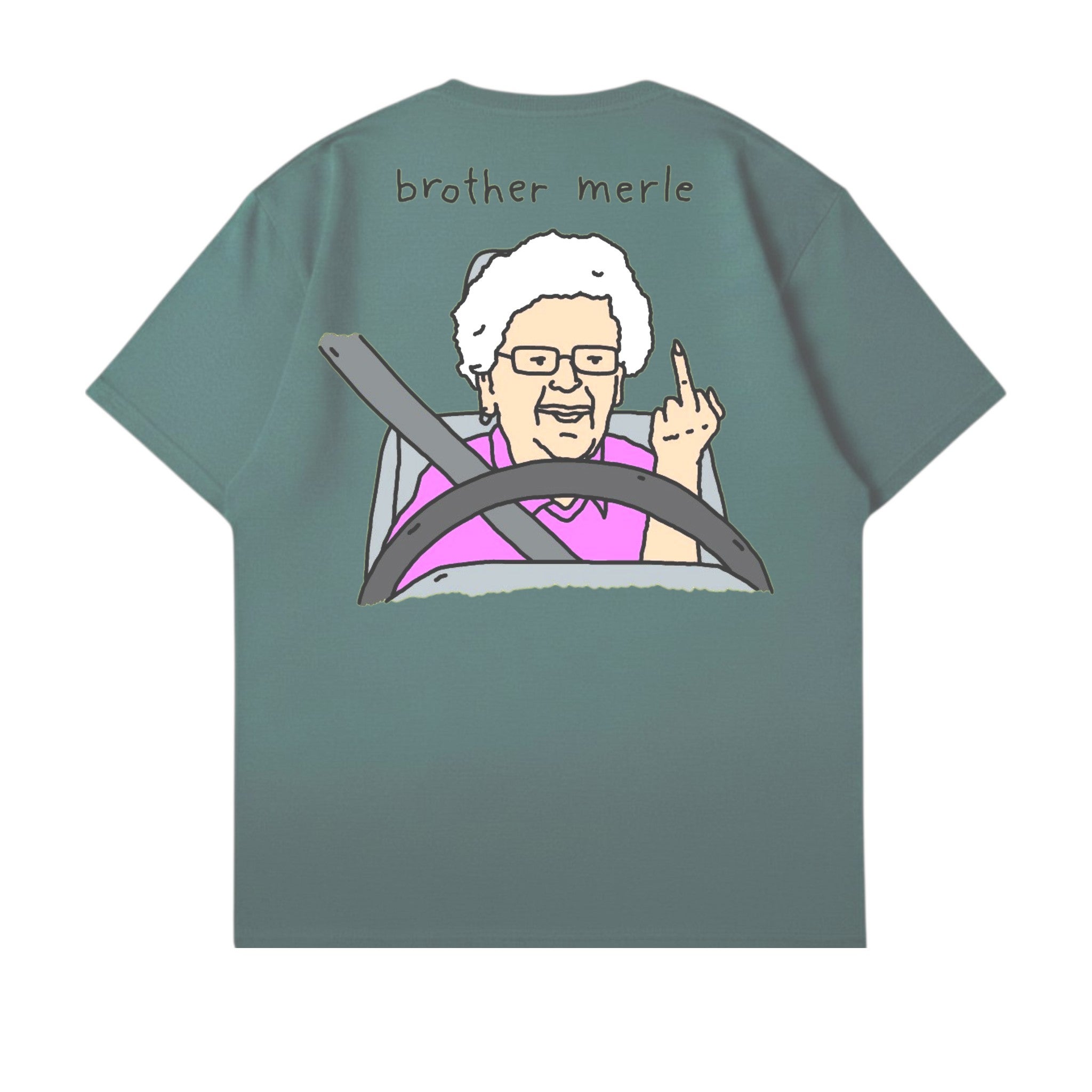 ブラザーマール BROTHER MERLE ドライビングF○CK祖母さん T-SHIRT(M