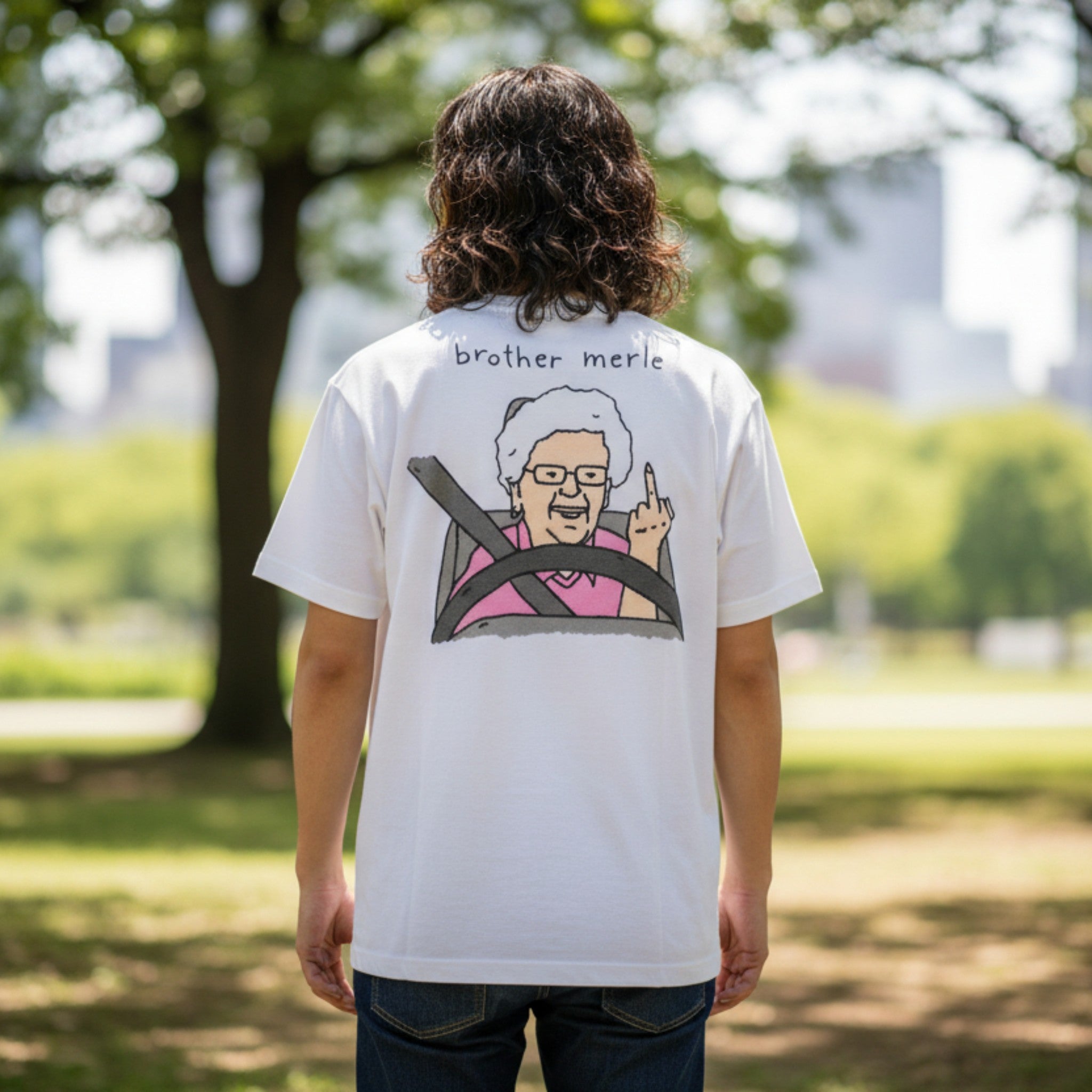 ブラザーマール BROTHER MERLE ドライビングF○CK祖母さん T-SHIRT(M