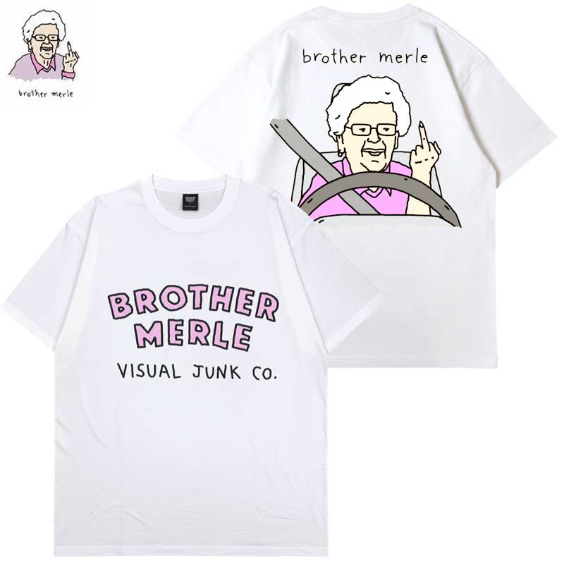 ブラザーマール BROTHER MERLE ドライビングF○CK祖母さん T-SHIRT(O
