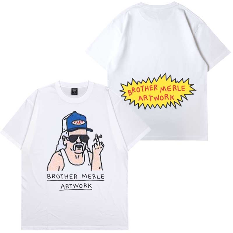 ブラザーマール BROTHER MERLE FUNKY オジサン F○CK T-SHIRT(O/WHITE