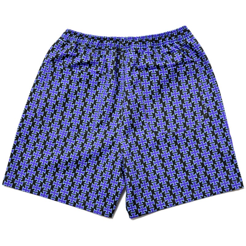 80’s当時物LIFE’S A BEACH アイアンクロス柄ショーツ Lサイズ ライフズアビーチ Life's A Beach WARP別注 ELASTIC SHORTS IRON CROSS
