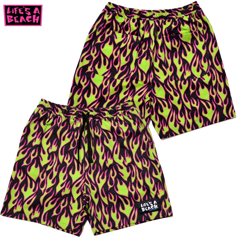 ライフズアビーチ Life's A Beach WARP別注 ELASTIC SHORTS FIRE FRAME