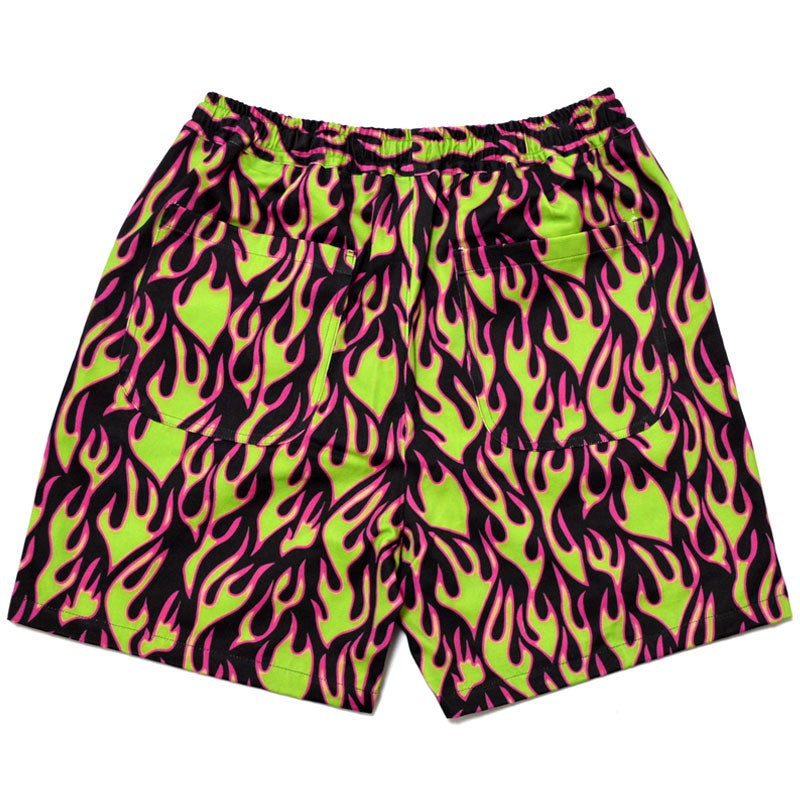 LIFE'S A BEACH ファイヤーパターン ショートパンツ ライフズアビーチ Life's A Beach WARP別注 ELASTIC SHORTS FIRE FRAME