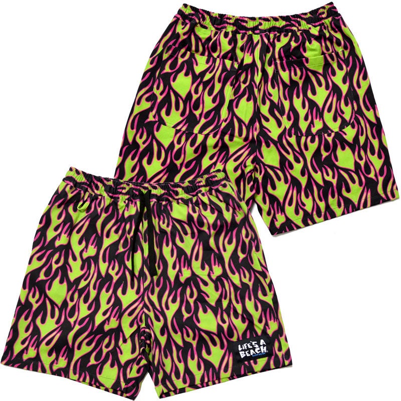 ライフズアビーチ Life's A Beach WARP別注 ELASTIC SHORTS FIRE FRAME
