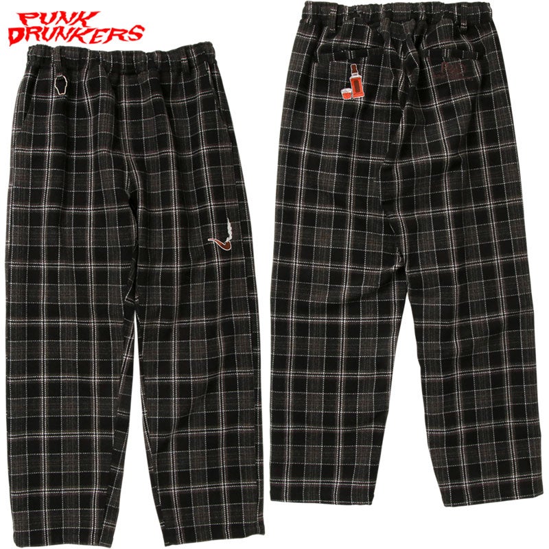 パンクドランカーズ PUNK DRUNKERS Dandyチェックパンツ(BLACK CHECK