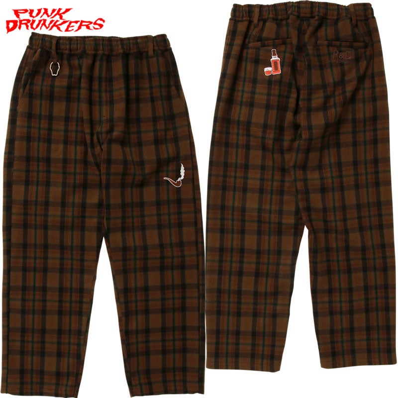 パンクドランカーズ PUNK DRUNKERS Dandyチェックパンツ(BROWN CHECK