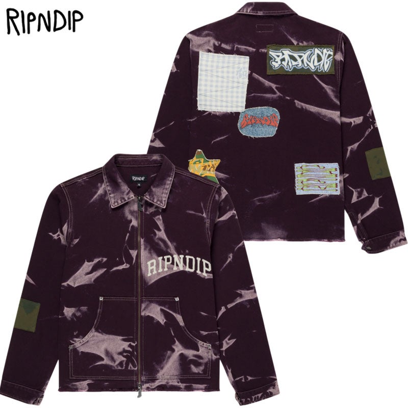 リップンディップ RIPNDIP SKY LINE WORK JACKKET(DARK PLUM WASH